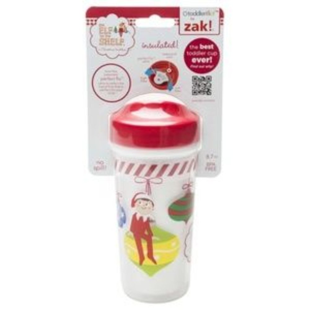 Zak! Elf On The Shelf Sippy Cup - Insulated - No Spill Christmas Toddler Cup NEW